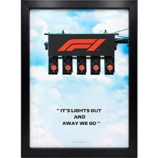Empressco Dinamik Formula 1 Start Lights Poster Tablo, Siyah Çerçeveyle Şıklık