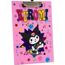 Bak Gel Al Bakgelal Sanrio Lisanslı Kuromi Sekreterlik A4 Boy Metal Klipsli Evrak Tutucu Yazı Altlığı Pembe