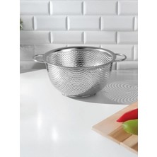 Empressco Büyük Boy 26 cm Paslanmaz Çelik Makarna Süzgeci Kevgir Kulplu