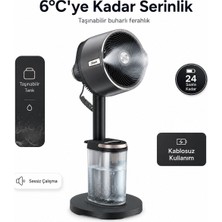 Shark Taşınabilir Şarjlı/kablolu Buharlı Vantilatör Koyu Gri, Soğuk Su Hazneli, 20 M Hava Akışı, 5 Hız, 24 Saat Kablosuz