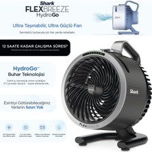 Shark Taşınabilir Buharlı Mini Fan Siyah, Şarjlı Kablosuz, 5 Hızlı, 150 ml Hazneli Sessiz Kompakt Vantilatör
