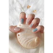 Easy Beauty Small Beden Kedi Gözü Kısa Küt Tırnak 10 Adet Takma Tırnak Seti T006