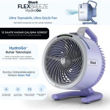 Shark Taşınabilir Buharlı Mini Fan Lila, Şarjlı Kablosuz, 5 Hızlı, 150 ml Hazneli Kompakt Vantilatör