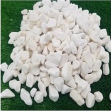 Bella Vista Beyaz Dolomit Taş 25 Kg, 1,5-2 cm Dere Çakıl Taşı, Bahçe ve Teraryum Için