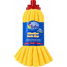 Temsan Welsoft Paspas Mop Mikrofiber Mop Başlığı Süper Emici Islak Kuru Temizlik Mopu Yedek Başlık (Pembe - Turuncu)