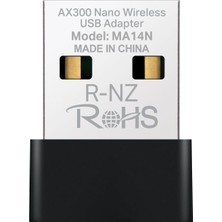 Mercusys MA14N | AX300 Mbps Nano USB Wi‑fi 6 Adaptör | Kolay Kurulum | Windows & Linux Uyumlu | Tak‑çalıştır