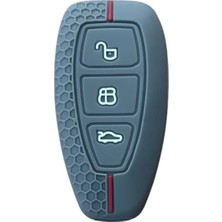Bella Vista Autohan Keys Ford Anahtar Kılıfı, Focus Fiesta Kuga Mondeo Smax Cmax Ecosport Modelleri Için, Gri Petek Desenli Silikon Koruyucu Kılıf