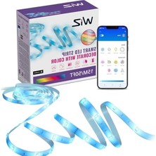 Bella Vista Wiz Rgb LED Işık Şeridi, 15 M, Ayarlanabilir, 16 Milyon Renk + Beyaz Tonları, Önceden Ayarlanmış Işık Modları, Wlan'ınıza Bağlanır, Ses/uygulama Kontrolü, Google Home, Alexa ve Homekit ile Çalışır