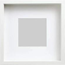 Bella Vista Paspartulu Ahşap Fotoğraf Çerçevesi, 25X25 cm Derin Beyaz Renk