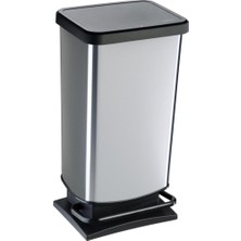 Rotho Paso Çöp Kutusu, Metalik Gri, 40L