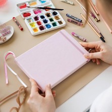 Paperora 21X15 cm Sert Kapak 80 Yaprak 140 Gr. Eskiz Defteri - Sketch - Pembe