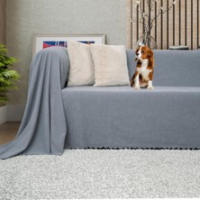 Latuda Concept Latuda Koltuk Örtüsü Kaymaz Çift Taraflı Çekyat Örtüsü Koltuk Şalı 175X300 - Gri
