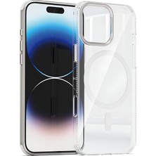 URUCHI iPhone 16 ile Uyumlu Magsafe Şeffaf Kılıf – Dört Köşe Darbe Koruması, Metal Kamera Çerçevesi Tuşlar,