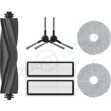 robotyedek Dreame L10S Plus (RLL42SD) Uyumlu Yedek Silikon Fırça Hepa Filtre Mop Seti-7 Parça