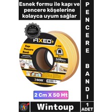 Wintoup #bant Izolasyon Fitili Yalıtım Süngeri Yapışkanlı Şık Beyaz Renk Kapı Pencere Bandı 2 cm x 50 Metre