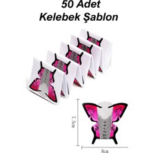 Belirtilmemiş 50 Adet Kelebek Protez Tırnak Uzatma Şablon Jel Alt Form Şablonu