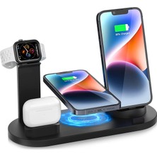 Xiaomutongabc 4'ü 1 Arada Kablosuz Şarj Yuvası, Mikro/tip C Telefonlar Için 360 Derece Dönen Şarj Yu