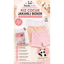 Panda Kiddo Kız Çocuk Jakarlı Boxer 3’lü Paket