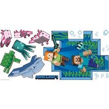 Roommates RMK5005GM Minecraft Dev Soy Yapıştır Çıkartması, Mavi, Pembe, Yeşil