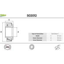 Valeo Mixdepo Arka Teker Rulmani Fiesta V 01-08 Focus I 98-04 Fusion 02-12 Mazda Ii 03-07 Abs