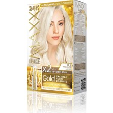 Maxx Deluxe Serisi 24K Parçacıklı Serum ile 1 Kutu 2 x 50 ml Geliştiriciler Saç Boyası (Buzul Sarısı 0.2)