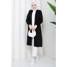 Pamuk Butik Kadın Kolu Taşlı Cepli Triko Hırka -PMK562