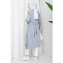 Pamuk Butik Kadın Kolu Taşlı Cepli Triko Hırka -PMK562