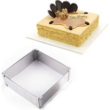 Empressco Kare Ayarlanabilir Pasta Kek Kalıbı 20X40CM, Derinlik 6cm, Çok Yönlü Kullanım