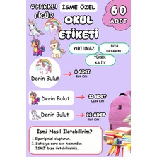 Birikiyedi Okul Etiketi Kalem Defter Etiketi Özel Isim Yazılabilen Etiket 60 Adet Sevimli At