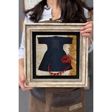Empressco Şık Taş Duvar Dekoru, Çerçeveli, 30X30 Cm, Vav ve Kaftan Tasarımı