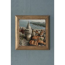 Empressco Masif Çerçeveli Istanbul Galata Kulesi Doğaltaş Tablo 28X28 cm