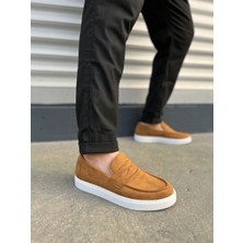 JET-180 Estilo x Bağcıksız Süet Erkek Günlük Spor Klasik Ayakkabı Sbt - Taba