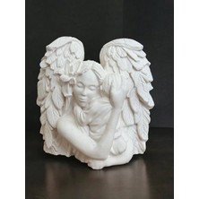 Artnest Anne Sevgisi Temalı Kanatlı Melek Heykeli, Beyaz Renk Yüksek Kaliteli Malzeme El Yapımı Anne Sevgisi Kanatlı Melek Heykeli, Hediyelik Dekoratif Obje, Ev Dekoru, Masa Dekoru, Öğretmenler Günü