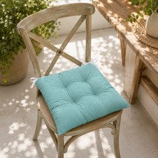 Yuvina 6'lı Sandalye Minderi 40X40 cm – Yumuşak Dolgulu, Yıkanabilir, Bağcıklı, Mutfak, Balkon, Bahçe ve Yemek Odası Için  Telasız - kırpıntı sünger