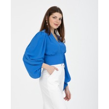 Paradice crop bluz mavi