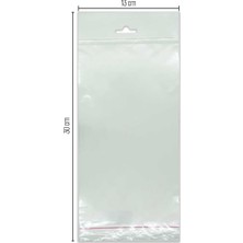 13*30 Sedefli Askılı (Askı Kısmı Beyaz) Bantlı OPP (Parlak-Şeffaf) Jelatin 100 Adet
