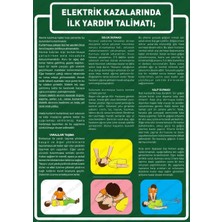 Outdoor One ELEKTRİK KAZALARINDA İLK YARDIMİŞ GÜVENLİĞİ UYARI LEVHASI 1 ADET PVC 21 X 29CM