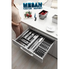 Çekmece Içi Kaşıklık ve Bıçaklık Düzenleyici  Antresit, 64X48 Yandan ve Boydan 4cm Kesilebilir