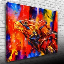 İşsevenler Rengarenk İguana Kanvas Tablo 50 x 70