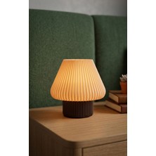 J&K Dizayn Retro Mantar Tasarım Mini Gece Lambası - LED Mumlu Başucu Lambası 14X12 cm