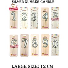 Empressco 12 cm Gümüş Rakam Mum, Pasta Süsleme, Doğum Günü, Kutlama, Şık Tasarım