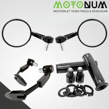MOTONUM Honda Nc 750 Modifiye Seti-Siyah-Yuvarlak Gidon AYNA-MD08848