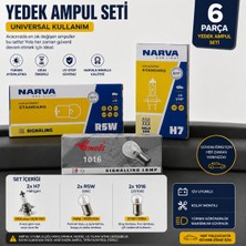 Carvorio 6 Parça H7 Yedek Ampul Seti | 2 Adet H7 + 2 Adet R5W + 2 Adet 1016 (21/5W) Araç Ampul Seti 12V
