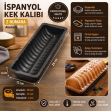 Abnturk Ispanyol Kek Kalıbı No:2 Yapışmaz Baton Kek Kalıbı 28X12X4 cm Fırın Tepsisi Kek Pişirme Kalıbı