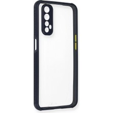 Drop Tedarik Realme 7 Kılıf Miami Şeffaf Silikon - Lacivert