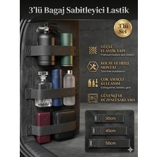 Ankaflex Oto 3 Lü Paket Araç Bagaj Cırtlı Eşya Sabitleme Kayışları Bagajı Düzenli ve Toparlı Tutmak Için 30-40-50CM