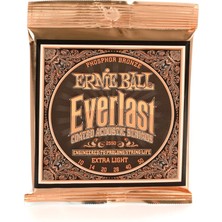 Ernie Ball Ekstra Hafif Kaplamalı Fosfor Bronz Akustik Gitar Telleri, Ölçü 10-50