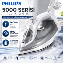 Philips 5000 Serisi Buharlı Ütü, 2400W, 160 G Şok Buhar, Steamglide Plus Taban,