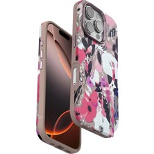 Kuhi Mey Ithalat®  iPhone 16 Pro Flower Series Magsafe Kapak - Pembe