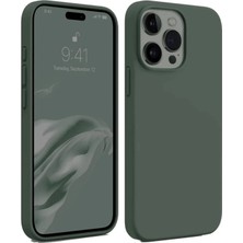 Kuhi Mey Ithalat®  iPhone 15 Pro Kılıf First Silikon - Koyu Yeşil